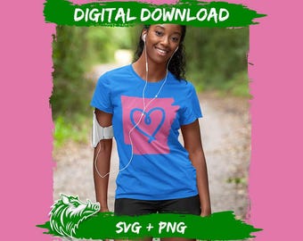 Arkansas State Heart Doodle SVG & PNG: Arkansas Lovers (Digital Download)