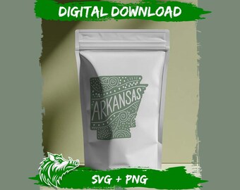Arkansas Doodle Pattern SVG & PNG: Arkansas Pride Graphic Design (Digital Download)