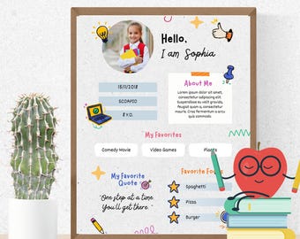 Meet the Student Template: Editable 'All About Me' Poster (Canva Digital Download
