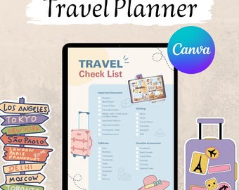 Bewerkbare reischecklist: afdrukbare paklijst en vakantieplanner (pdf-download)