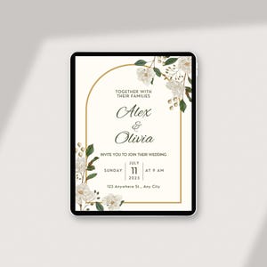 Elegant Floral Wedding Invitation: Modern Minimalist Design