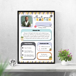 Bewerkbaar Meet the Teacher-sjabloon: terug naar school-flyer (digitale download)