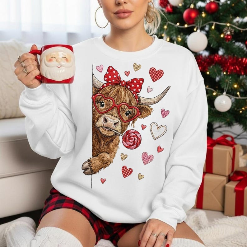 Lot de 2 bouquets de vache des Highlands en peluche avec cœurs, nœud rose pour mariages, anniversaires, cadeaux de Saint-Valentin, décoration de fête (1 pièce
