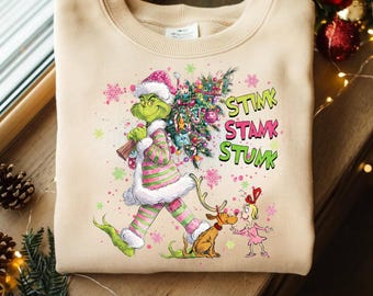 Funny Green Christmas Thief Santa Style Holiday Mischief Art