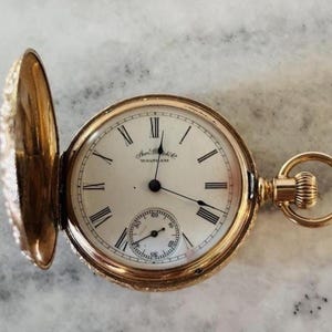 Waltham Pocket Watch — 14k Tri-Color Gold,  Diamond Encrusted