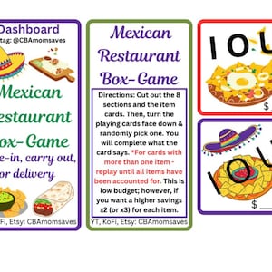 Mexican Restaurant - Box Savings Challenge Game