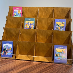 Grußkartenständer für den Handel, abgestufter Ausstellungsständer, Grußkartenhalter, Postkartenständer, Aufkleberständerboden