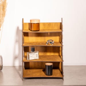 Étagère en bois, Présentoir de produit, Étagère en bois, Présentoir à 4 niveaux, Présentoir portable, Présentoir pour salon d&#39;artisanat