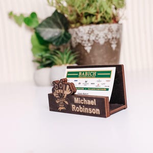 Porta tarjetas de presentación, Soporte para tarjetas de escritorio, Exhibidor de tarjetas de presentación, Soporte para tarjetas de presentación personalizado, Soporte para tarjetas de presentación de madera para escritorio, Exhibidor de tarjetas