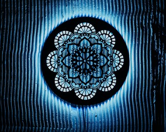 Mandala wall sign, Boho wood wall art, Yoga neon sign, Mandala led wall art, Sacred geometry lamp, Mandala wall decor with led
