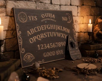 Ouija Board, Spirit Board, Witchcraft Altar Decor, Mystical Wooden Board, Engraved Talking Board
