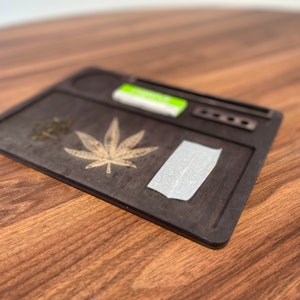 Bandeja enrollable personalizada, caja de cigarros hecha a mano, molinillo rústico, caja de cigarrillos, accesorios de marihuana, regalo personalizado para él, regalo de San Valentín para él
