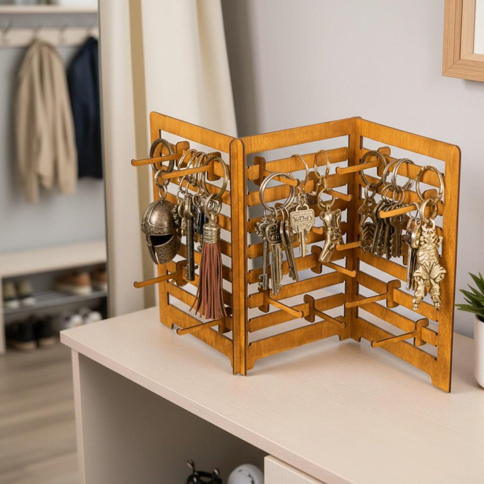 Small Key Ring Display Keychain Display Stand and Jewelry Organizer, Show Fair Jewelry Stand ...