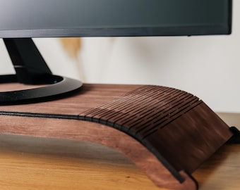 Monitor raiser, Wood monitor stand, Raiser for iMac, IMac tabletop stand, Wood desk Shelf, Desk Monitor Stand, Monitor Shelf with tray