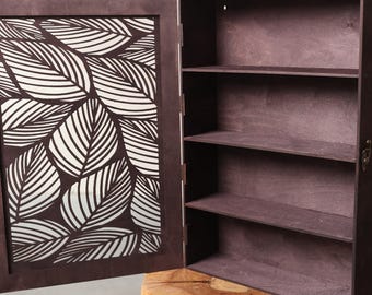 Display case, Wood Display Spice Rack, Wood display shelf, Display cabinet, Collection Box, Wooden organization, Display Storage