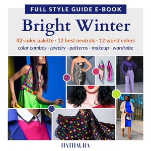 Bright Winter Color Guide for Women – Makeup Palette, Hair Color, Wardrobe Colors, Seasonal Color Analysis PDF, Personal Style Ebook