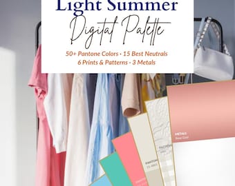 Light Summer Color Palette | Light Summer Digital Swatch | Wardrobe Color Guide | Seasonal Color Fan