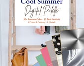 Cool Summer Color Palette | Cool Summer Digital Swatch | Wardrobe Color Guide | Seasonal Color Fan