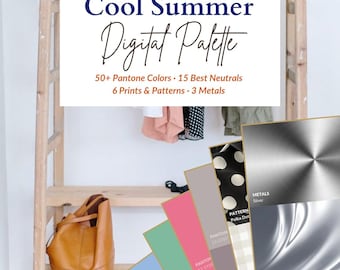 Kühle Sommerfarbpalette | Cooler Sommer Digitales Muster | Kleiderschrank Farbführer | Saisonaler Farbfächer
