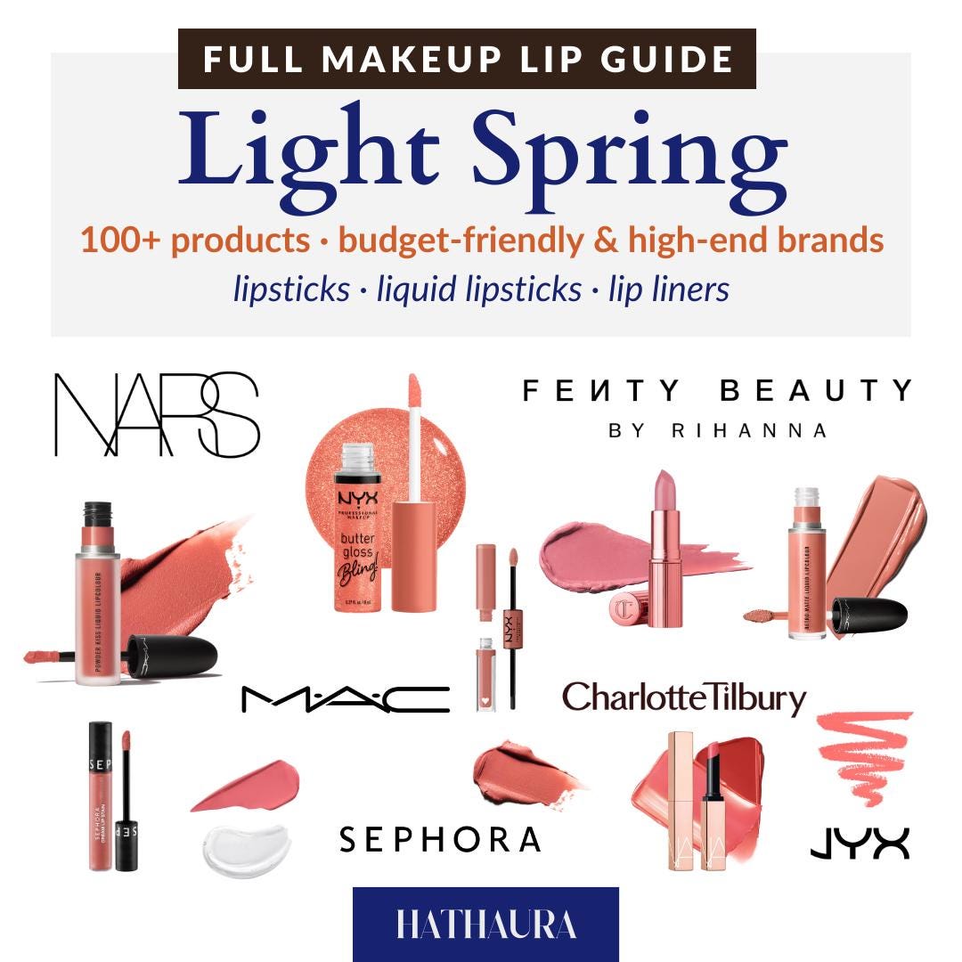 Light Spring Lip Make-up Guide 100+ Products & Shades, Lipstick, Liner ...