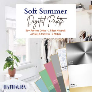 Soft Summer Color Palette | Soft Summer Digital Swatch | Wardrobe Color Guide | Seasonal Color Fan
