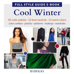 Cool Winter Color Guide for Women – Makeup Palette, Hair Color, Wardrobe Colors, Seasonal Color Analysis PDF, Personal Style Ebook