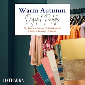 Palette de couleurs d'automne chaudes | Échantillon numérique d'automne chaud | Guide des couleurs de la garde-robe | Éventail de couleurs saisonnières