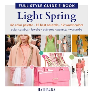 Light Spring Color Guide for Women – Makeup Palette, Hair Color, Wardrobe Colors, Seasonal Color Analysis PDF, Personal Style Ebook