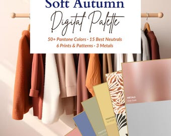 Soft Autumn Color Palette | Soft Autumn Digital Swatch | Wardrobe Color Guide | Seasonal Color Fan