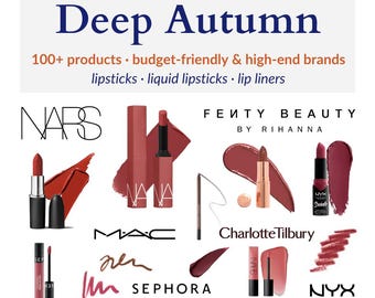 Guía de colores de labios para otoño intenso: más de 100 labiales, delineadores y tonos líquidos para pieles cálidas / Mac, Nars, Fenty, Sephora, CT, Nyx (PDF)