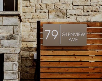 Custom LED House Number Sign, Modern Illuminated Address Plaque