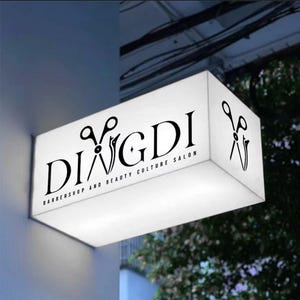 Light Box Signage,Rectangle Acrylic Light Box Sign,Advertising Sign,LED Light Up,Double Sided Light Box Sign,Outdoor Wall Hanging Light Box