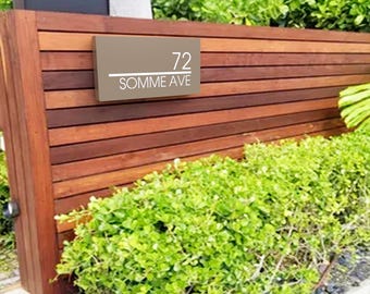 Modern Metal LED House Number Sign, Personalized Address Plaque
