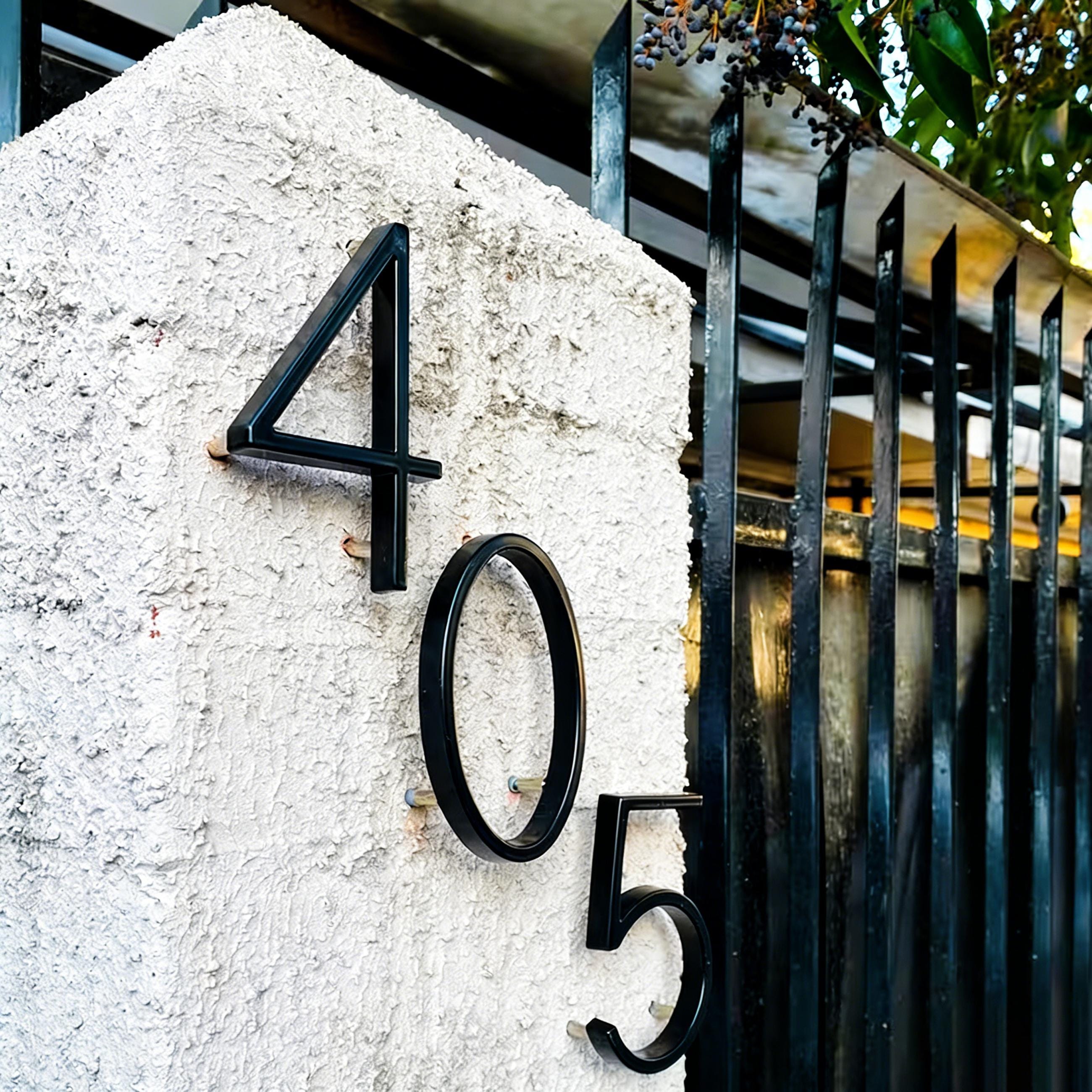 5-inch Black Zinc Alloy Floating House Number | Metal Address Number ...