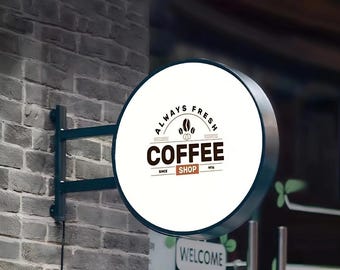 Personalized Double Sided Light Box Sign, Illuminated Store Front Sign