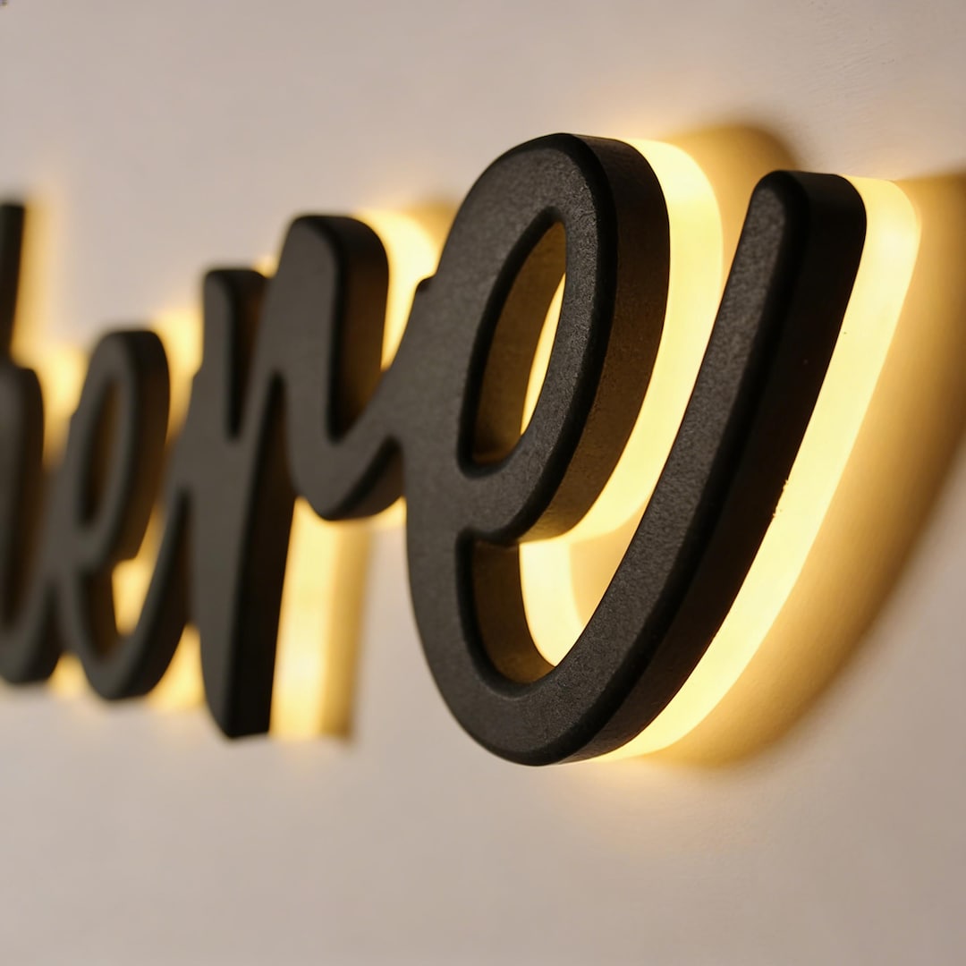 Led Signage Letters LED Backlit Letter Sign, Custom Salon Business Sign, Illuminated ...