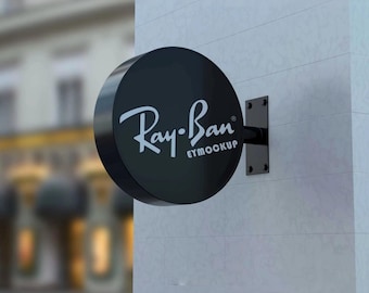 Custom Round LED Light Box Sign, Double Sided Logo, Business Decor