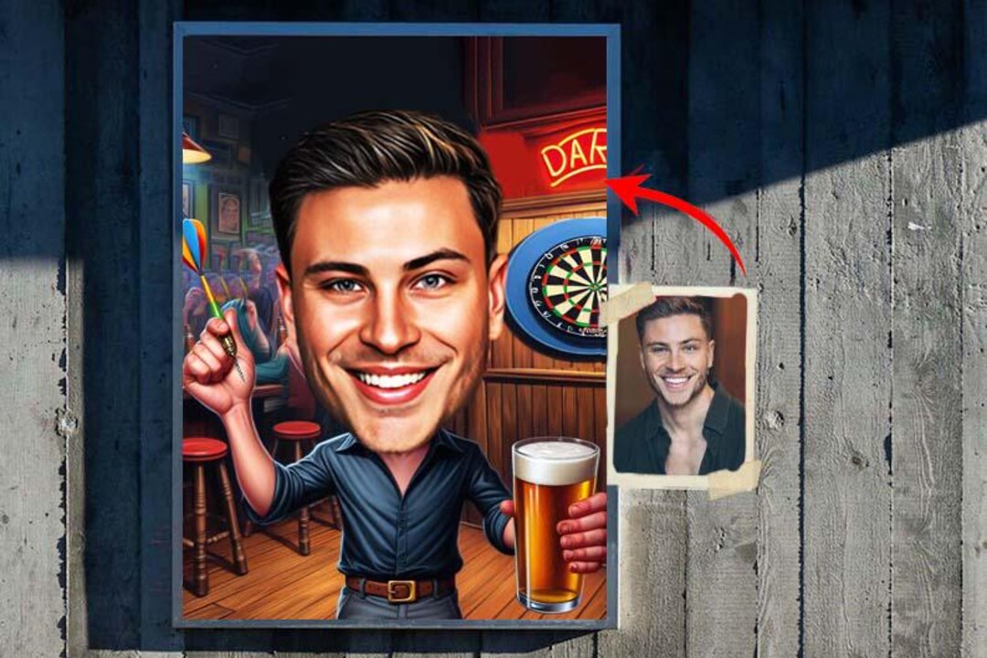 Customized Roulette Card Custom Roulette Player Cartoon Portrait Personalized Card Game Art With ...