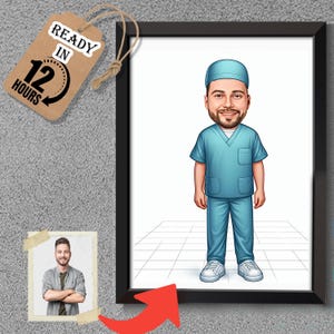 Custom Surgeon Cartoon Portrait, Surgeon Caricature, Gift for Surgeon, Surgeon Cartoon, Unique Surgeon Gift, Caricature from Photo.