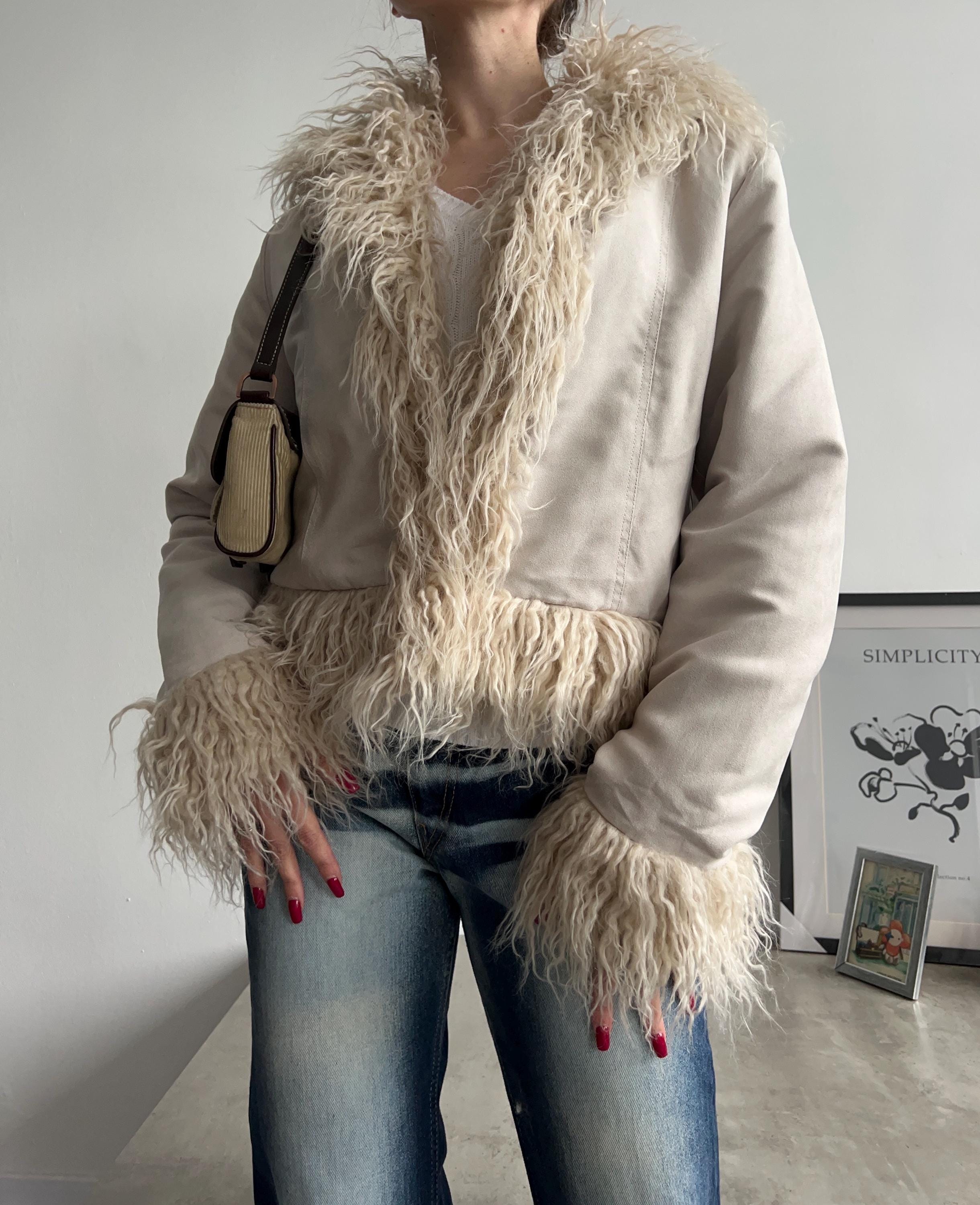 Y2k Faux Fur Jacket - Etsy Y2k Faux Fur Jacket - Etsy
