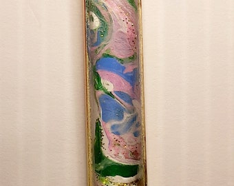 Paint Drip Necklace Pendant | Handmade Wearable Art | One of a Kind Acrylic Pour Jewelry