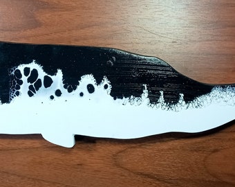 Painted Wood Whale Wall Hanging