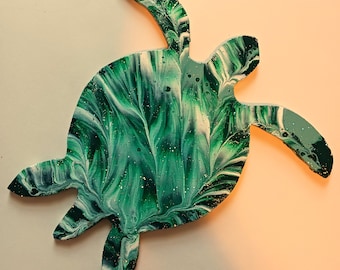 Painted Wood Turtle Wall Hanging