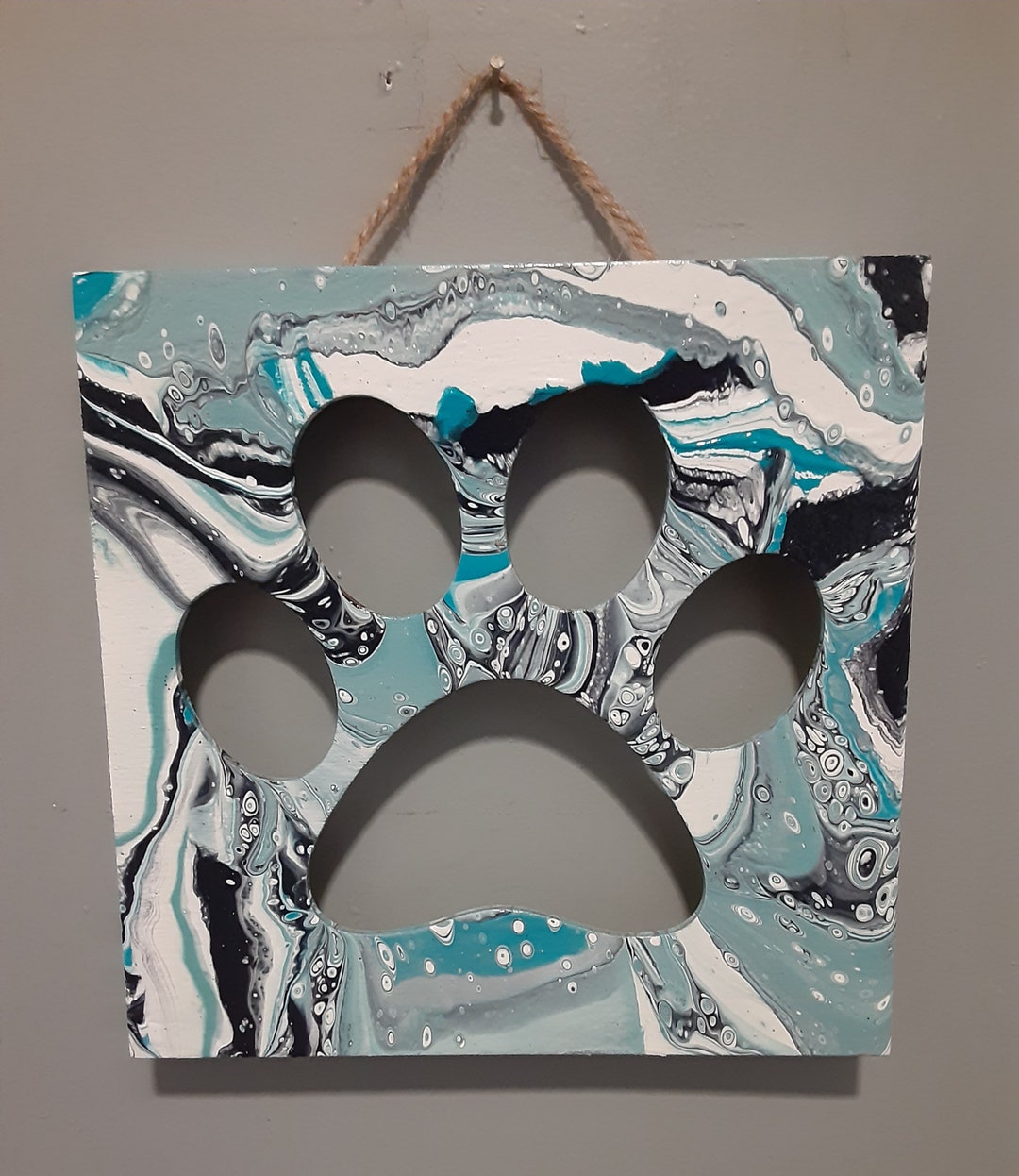 Painted Wooden Dog Paw Wall Hanging - Etsy