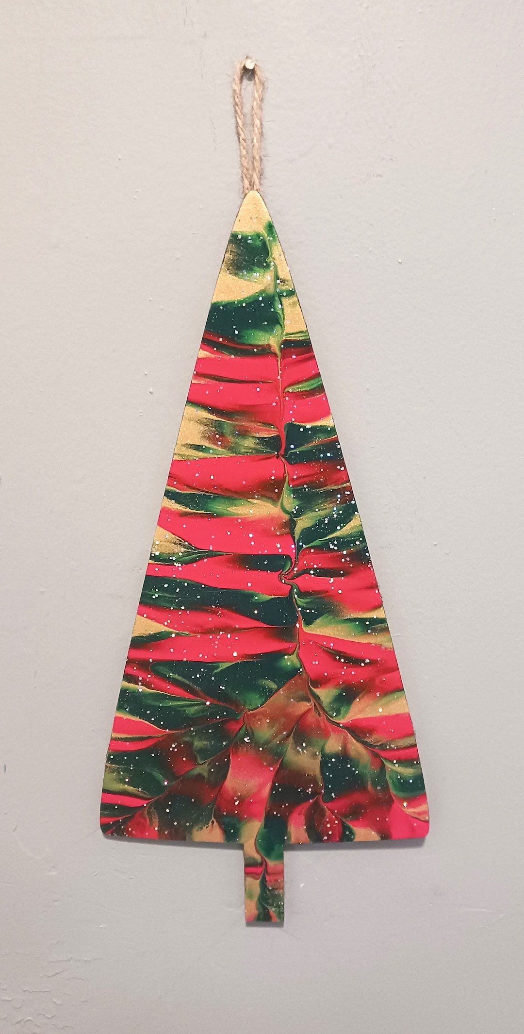 Hand Painted Wood Christmas Tree Wall Hanging - Etsy
