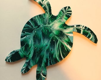 Painted Wood Turtle Wall Hanging