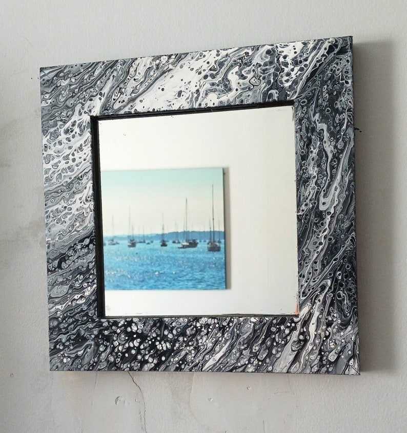 Painted Square Wood Framed Mirror image 1