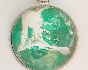 Paint Drip Necklace Pendant | Handmade Wearable Art | One of a Kind Acrylic Pour Jewelry