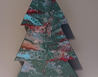 Painted Wood Tabletop Christmas Tree