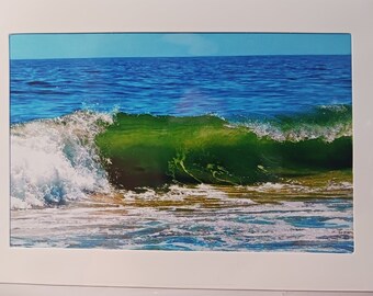 4"x6" Blank Photo Note Card Ocean Wave Curl